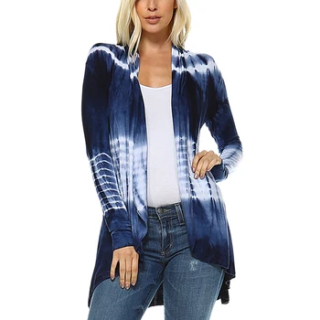 

Sweater Women Cardigan Open Stitch Top 2018 Autumn Cardigans Geometric Knitting Asymmetric Hem Print Front Open Sweaters Top