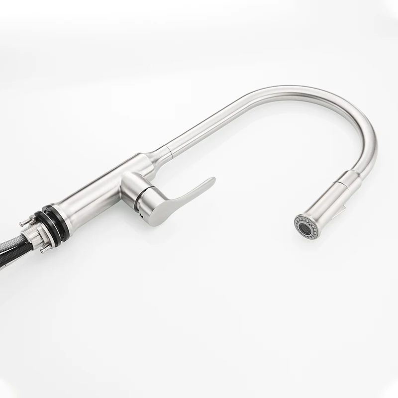 FLG Smart Touch Kitchen Faucets Touch Inductive Faucet Stainless Steel Single Handle Dual Outlet Water Modes Sink Mixer Tap