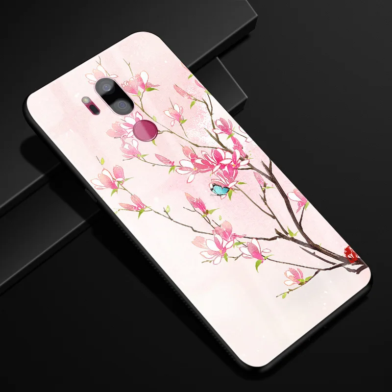 Чехол для LG G7 ThinQ стеклянный задний жесткий чехол телефона LGG7 G710 мягкий бампер