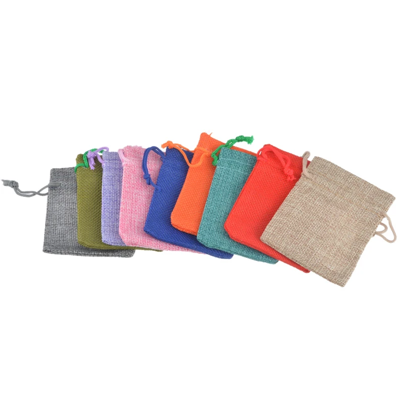 

Mixed Color Jewelry Drawstring Bag Linen Bundle Pocket And Wedding Party Decorations Children Gifts Bags Christmas 25pcs