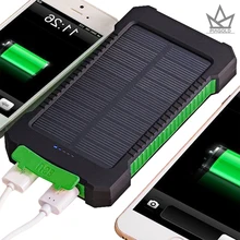 Solar Power Bank 20000mAh Dual USB Port Outdoor Waterproof Power Bank with LED Light compa
