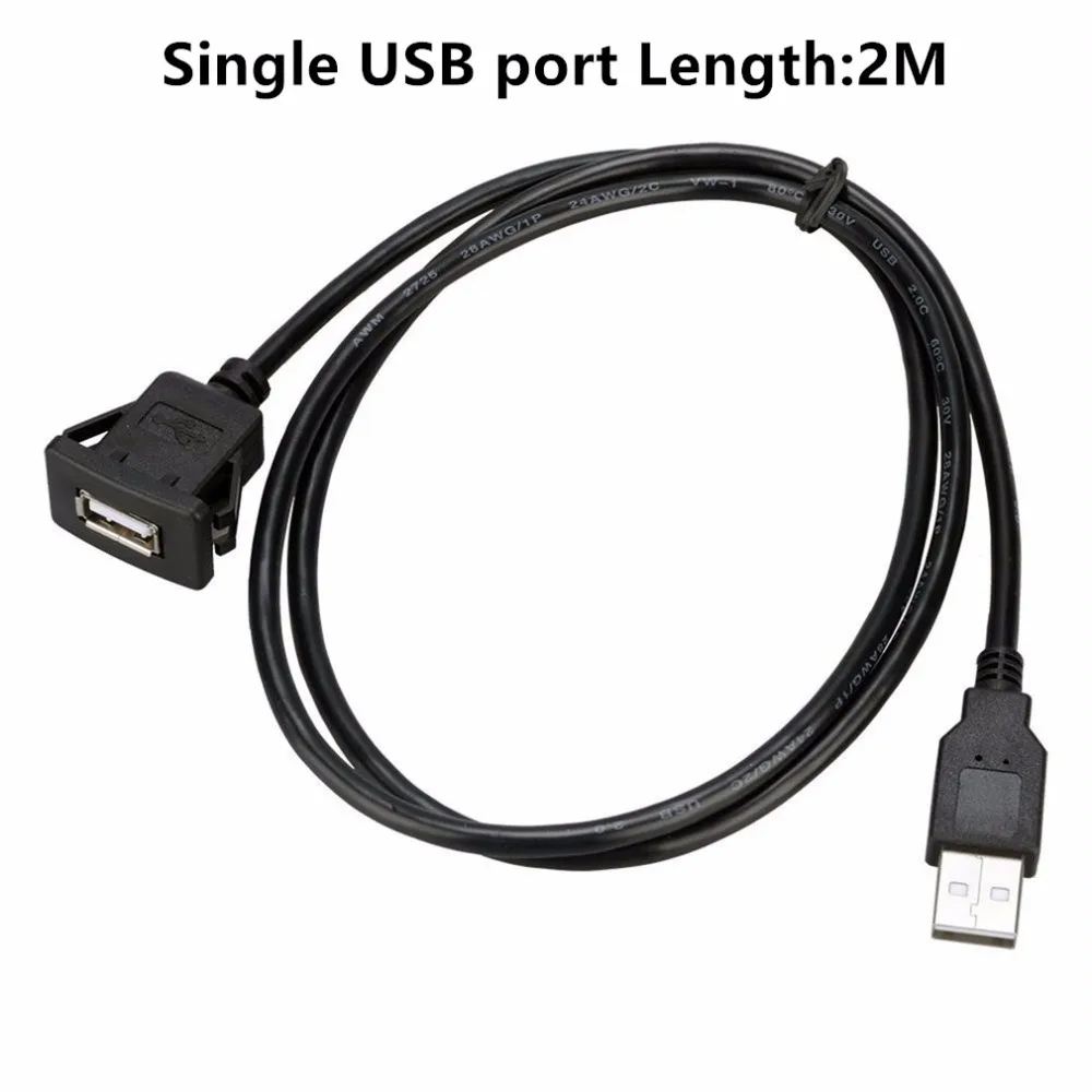 Catuo USB2.0 кабель для скрытого монтажа 1 м/2 м двойной/один USB порт удлинитель флеш приборная панель монтажный кабель для автомобиля лодки мотоцикла