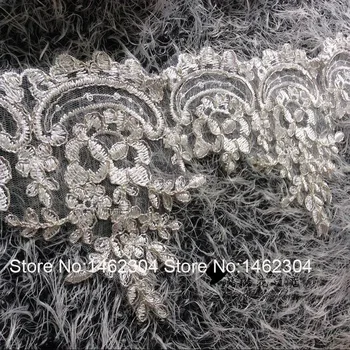 

Silver Cord Lace Fabric,DIY Garment Accessories,Sewing Swiss Trim Wedding Lace,Lace Material Width 15cm 5Yds/lot