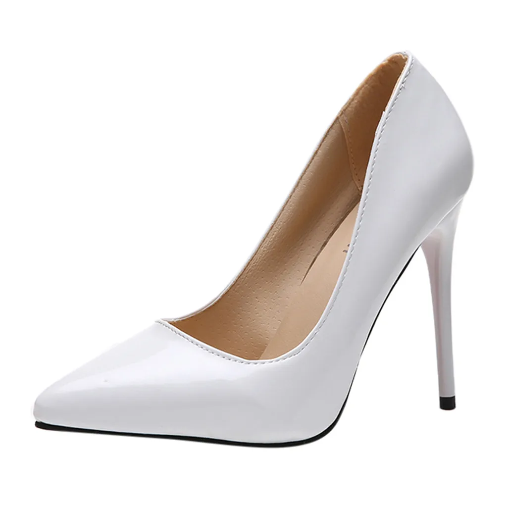

CHAMSGEND Ladies Fine high heel shallow mouth high heels simple solid color single shoes fashion casual wild outdoor sandals