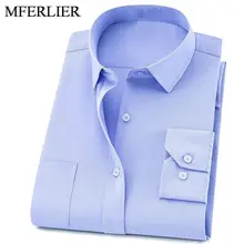 Весенне-осенняя мужская рубашка 5XL 6XL 7XL 8XL 9XL 10XL вес 160 кг Большой размер деловая Повседневная рубашка с длинными рукавами плюс размер 10 цветов