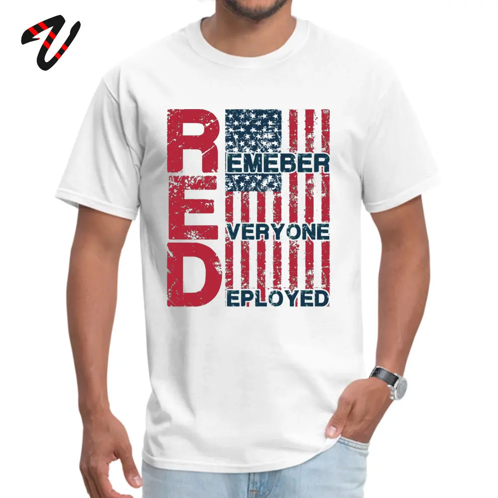 Special Man Top T-shirts Remember Everyone Deployed Unique Tops Shirts All Cotton Short Sleeve Crazy Tops T Shirt Round Neck Remember Everyone Deployed16503 white