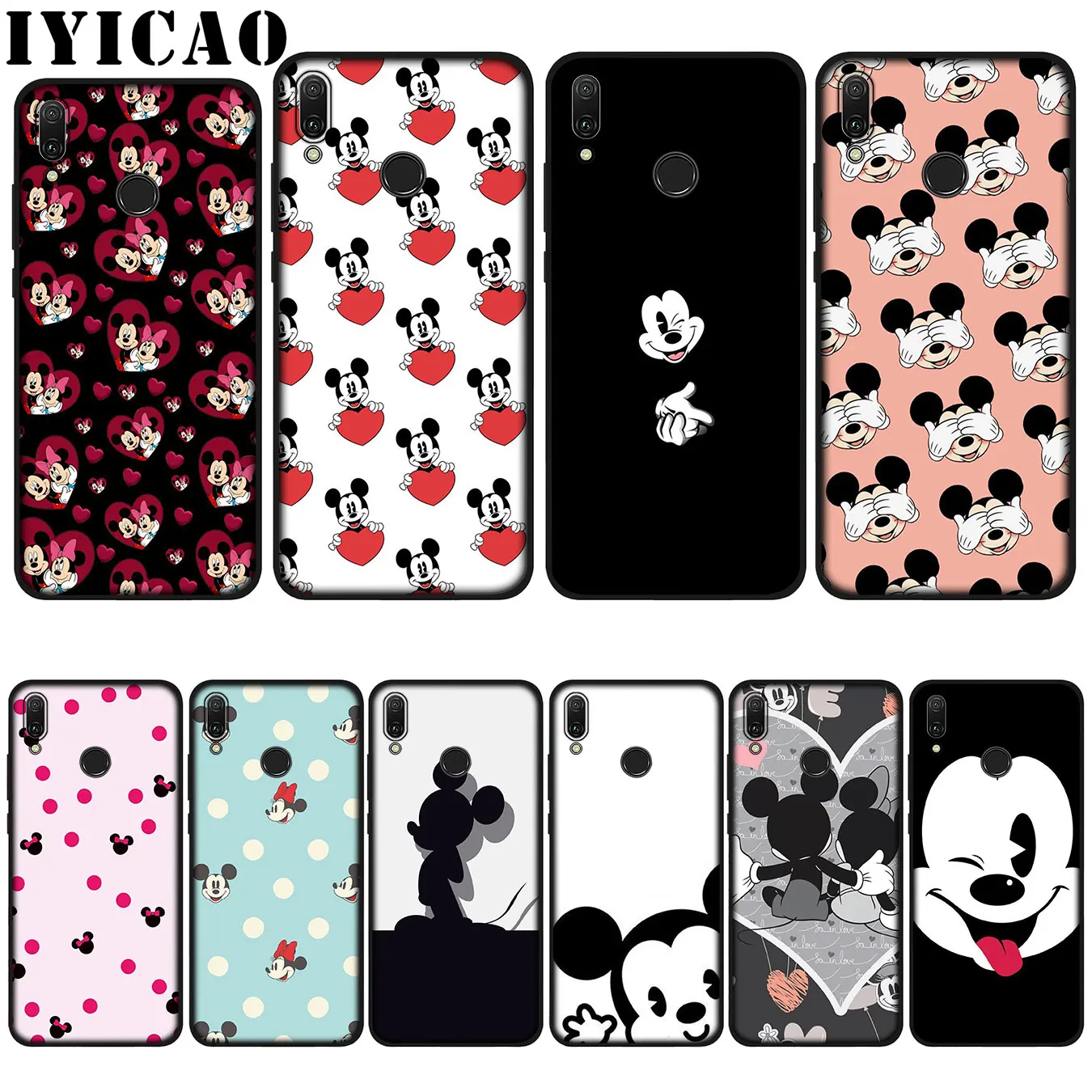 IYICAO Mickey Mouse love Soft Case for Huawei P20 Pro P10 P8 P9 Lite Mini 2017 P Smart 2019 Cover |