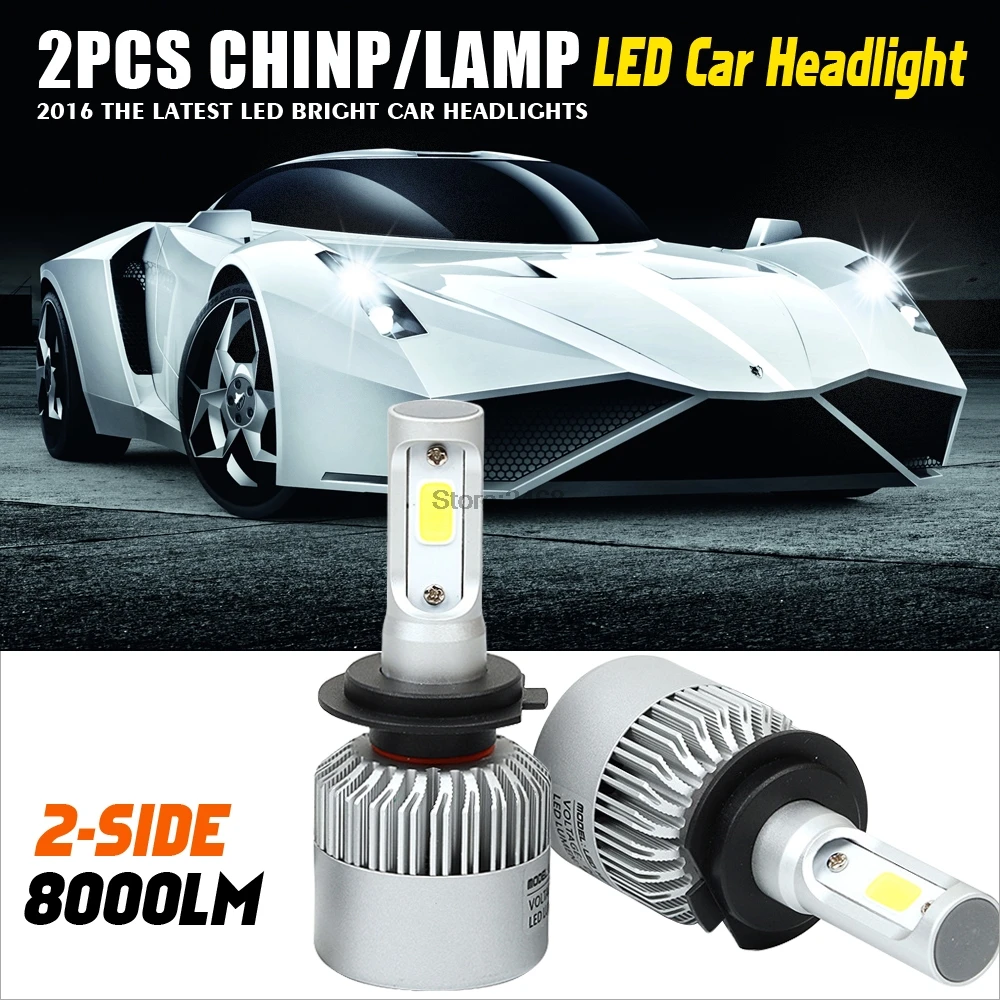 Led H4 H13 9004 9007 Car Headlight Bulbs COB 72W 8000Lm High Low Beam Led Headlight Kit Auto Front Fog Light Lamp one set 9004 cree led headlight conversion kit high low beam hb2 auto car moto car styling led headlamp driving lamp bulbs white
