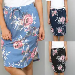 Женские Модные повязки Высокая Талия Цветочные Boho Bodycon онлайн Юбки для женщин короткие мини-юбка Пляжное платье наряды одежда