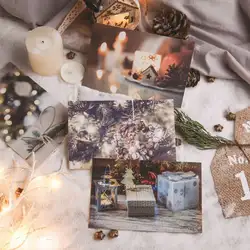 30 шт./кор. романтический рождественский подарок на Новый год открытка-приглашение Xmas винтажная наклейка сезонное приветствие/открытка