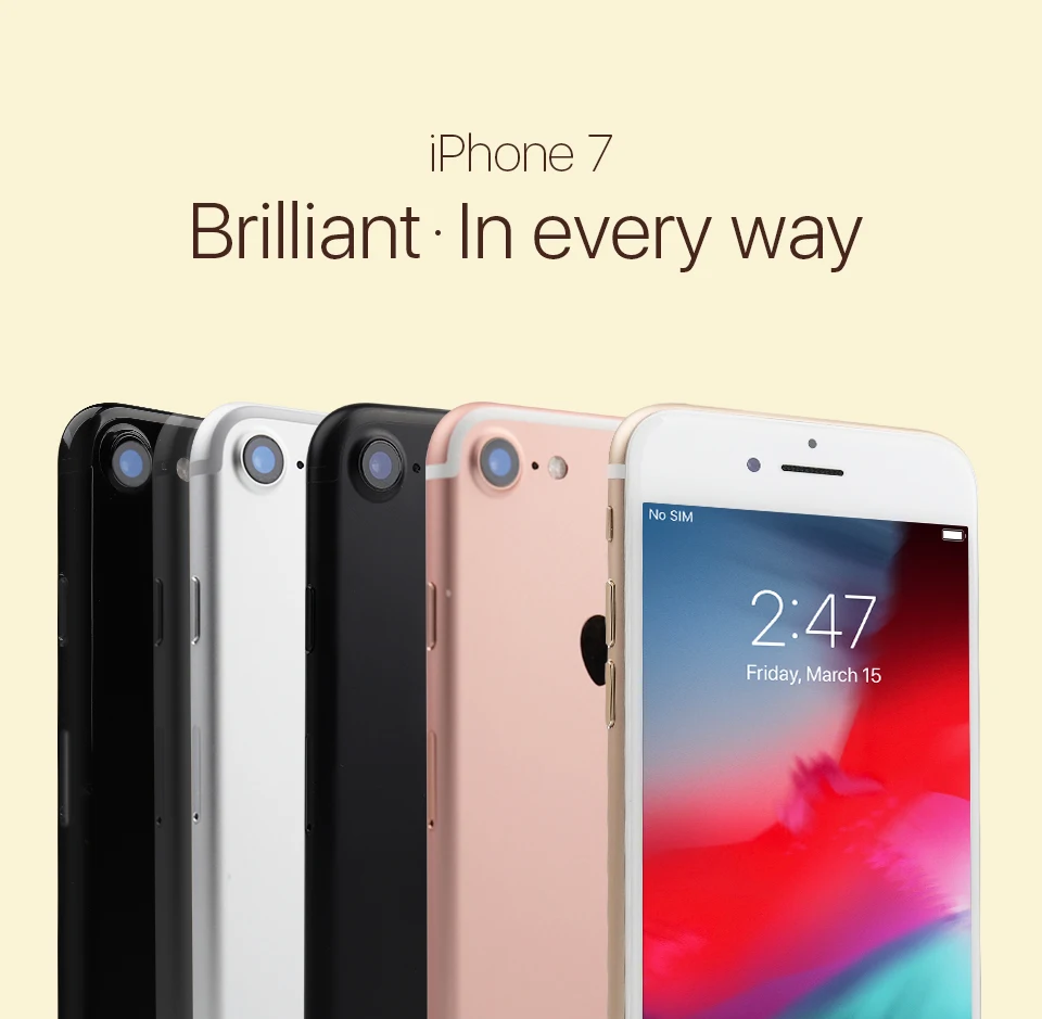 Разблокированный смартфон Apple iPhone 7 4G LTE 4,7 дюймов Apple A10 IOS 12.0MP камера отпечатков пальцев 32 ГБ/128 ГБ/256 ГБ rom смартфоны