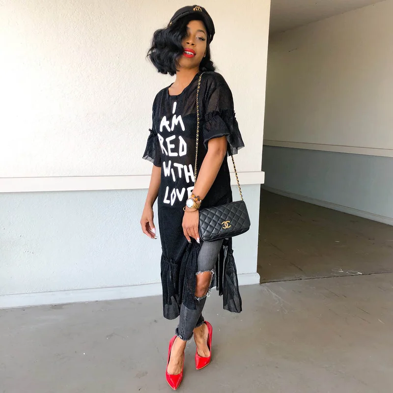 i am red with love shirt dress
