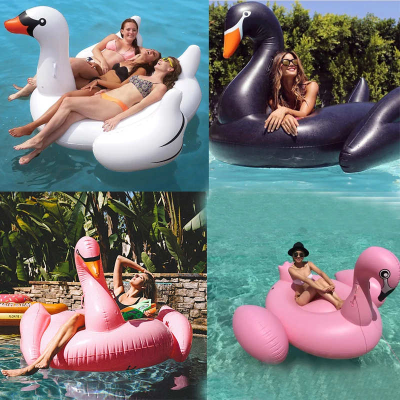 

190CM Super Giant Swan Inflatable Ride-On Pool Toy Float inflatable pink black swan pool Swim Ring Holiday Water Fun Pool Toys