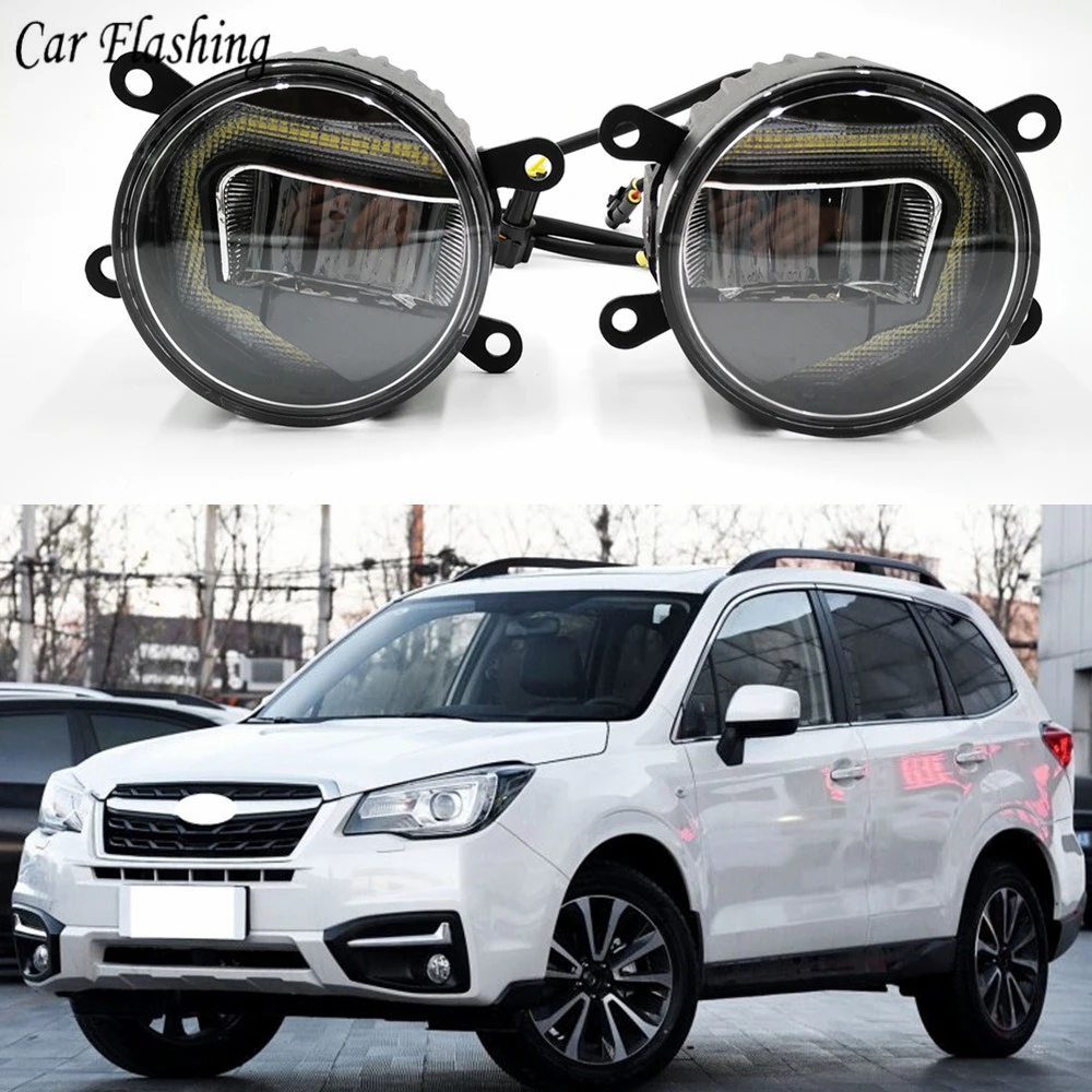 

3-IN-1 Functions Auto LED DRL Daytime Running Light Car Projector Fog Lamp with yellow signal For Subaru Forester 2013-2018