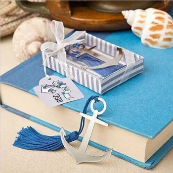 

100PCS/LOT Party Souvenir navigation Theme Book Lovers Collection Anchor Bookmark Wedding Return gifts for Guest