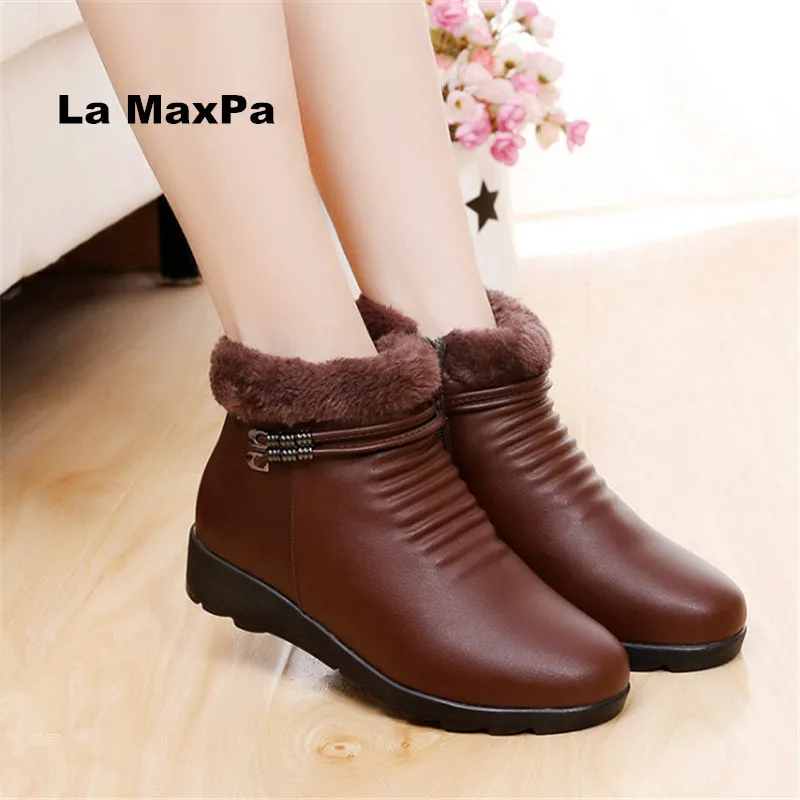 

2018 women sneakers winter snow warm running shoes for woman Leather high help sports shoes Platform arena athletic Trainers