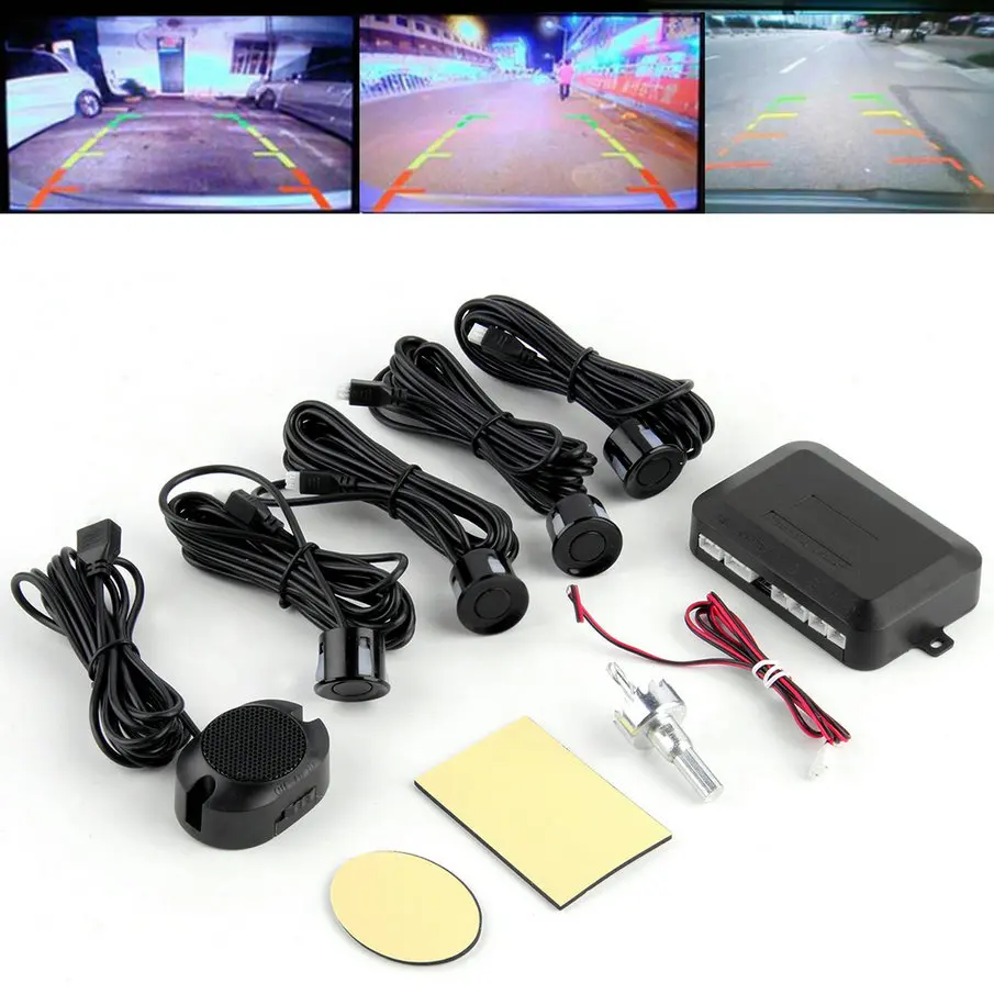 

New Car LED Parking Sensor Kit Display 4 Sensors 12V for all cars Reverse Assistance Backup Radar Monitor System hot selling