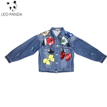 Новая Весенняя мода с длинными рукавами и отложным воротником Высококачественная Женская Вышивка Свободное пальто с цветочным рисунком из пайеток Женская куртка C 370