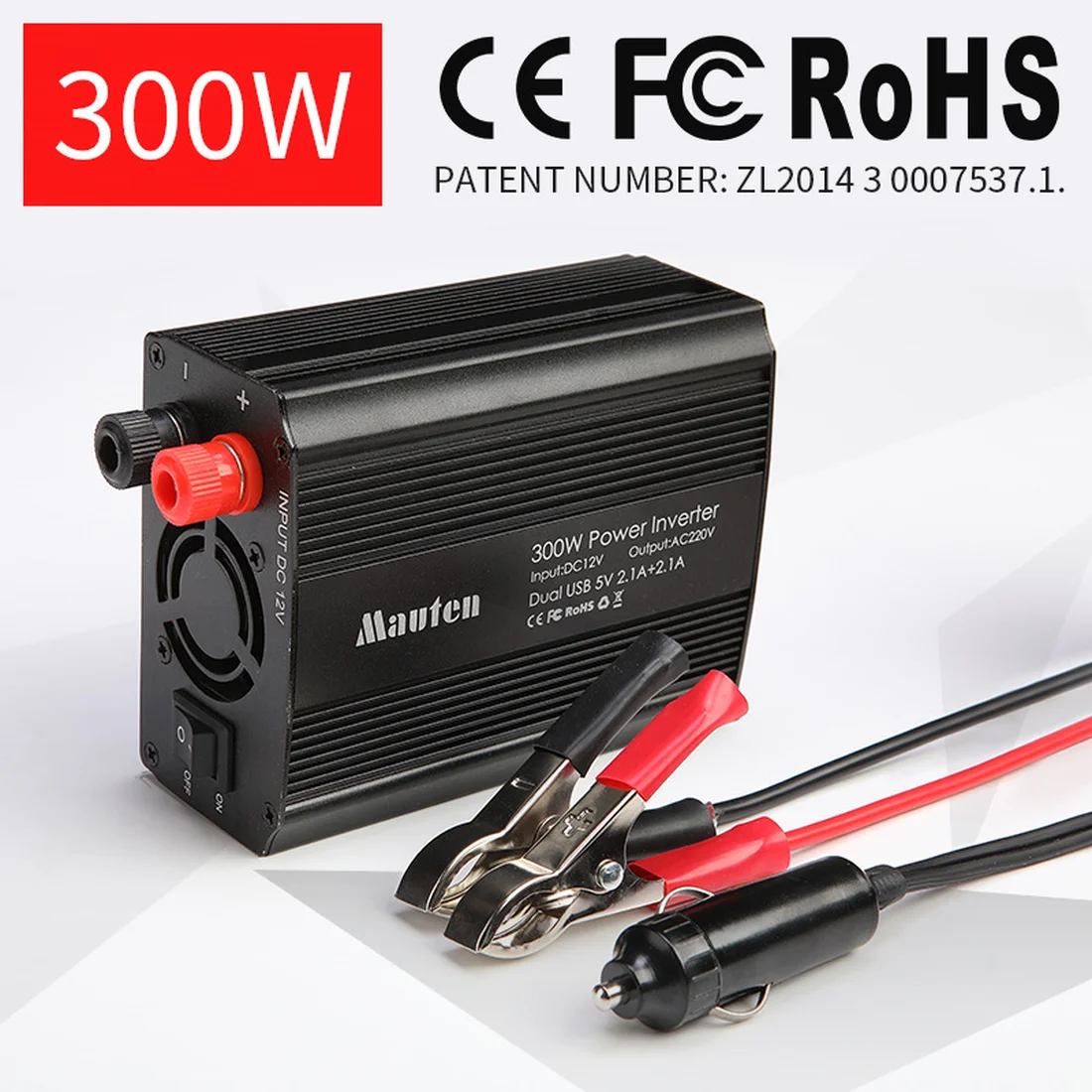 

Free Shipping 12V To 220V 300W Inverter British Standard Car Inverters 12V-220V Power Vonverter With 2USB Port