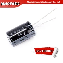 10 шт 35 в 1000 УФ 13*21 мм мкФ 35 в 13x21 мм алюминиевые электролитические конденсаторы DIP