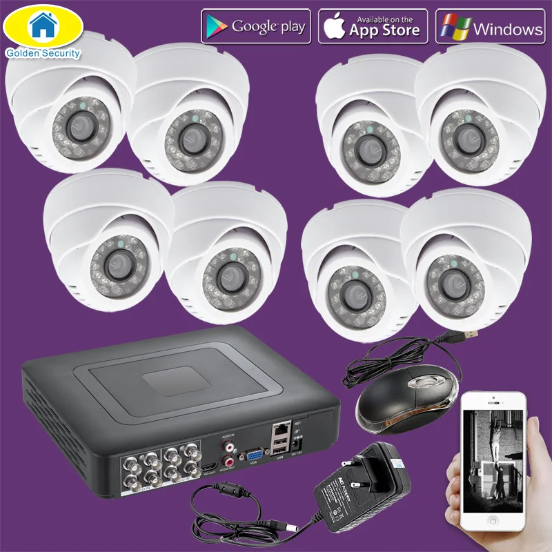 

Golden Security 8CH 264.H CCTV DVR Home Burglar Security System,720P AHD Camera,Day/night IR Cut