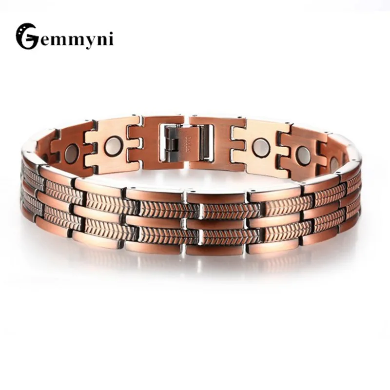

Mens Magnetic Health Bracelet Singapore Bronze Color Stainless Steel Wide Power Therapy Magnet Bracelets Bangles Male Jewelry
