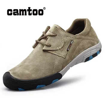 

CAMTOO Genuine Leather Men Casual Shoes Lace Up Mens Sneakers Men Shoes Luxury Brand Spring Fashion Comfortable FLats Footwear