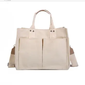 

High Quality Cotton Canvas Tote Casual Beach Bags Large Capacity Foldable Grocery Bags Casuak Blank Ladies Shoulder Bag L9-148