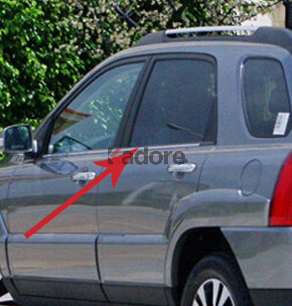 Для Kia Sportage 2005 2006 2007 2008 2009 2010 нержавеющая сталь отделка окна автомобиля рамка формовочная крышка наклейка внешние аксессуары