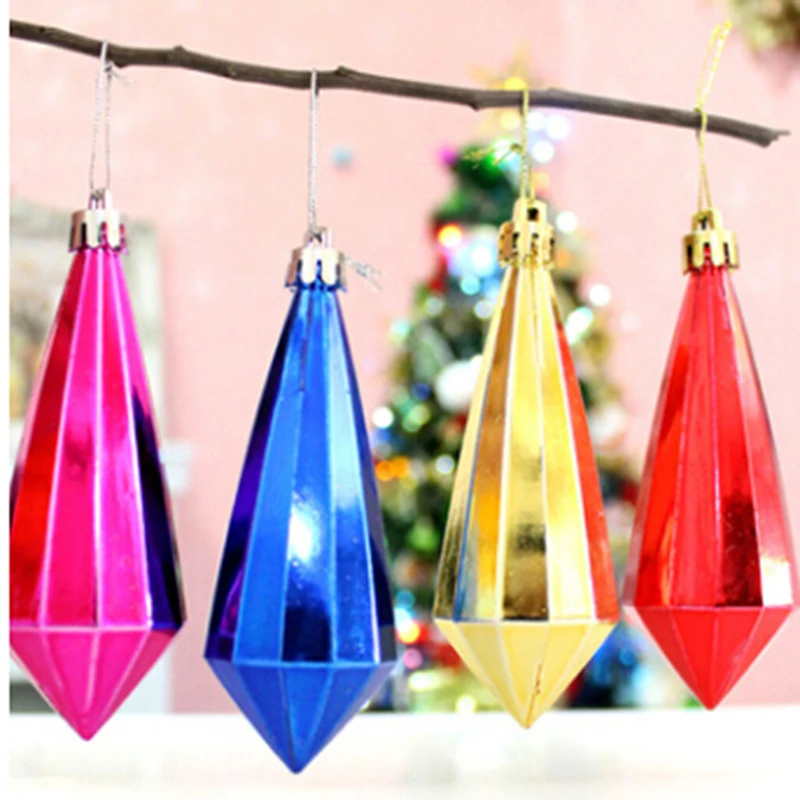 6PCS/set Christmas Crystal Pendant Decoration More Colors Diamond Shape