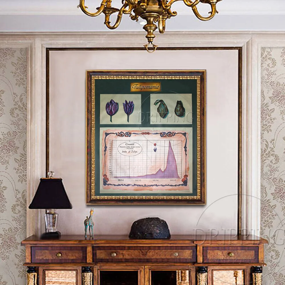 Kaufen Top Künstler Hand bemalt Sinnvolle Tulip Mania Ölgemälde Größte Blase Geschichte Spezielle Kunstwerk Tulip Mania Öl malerei