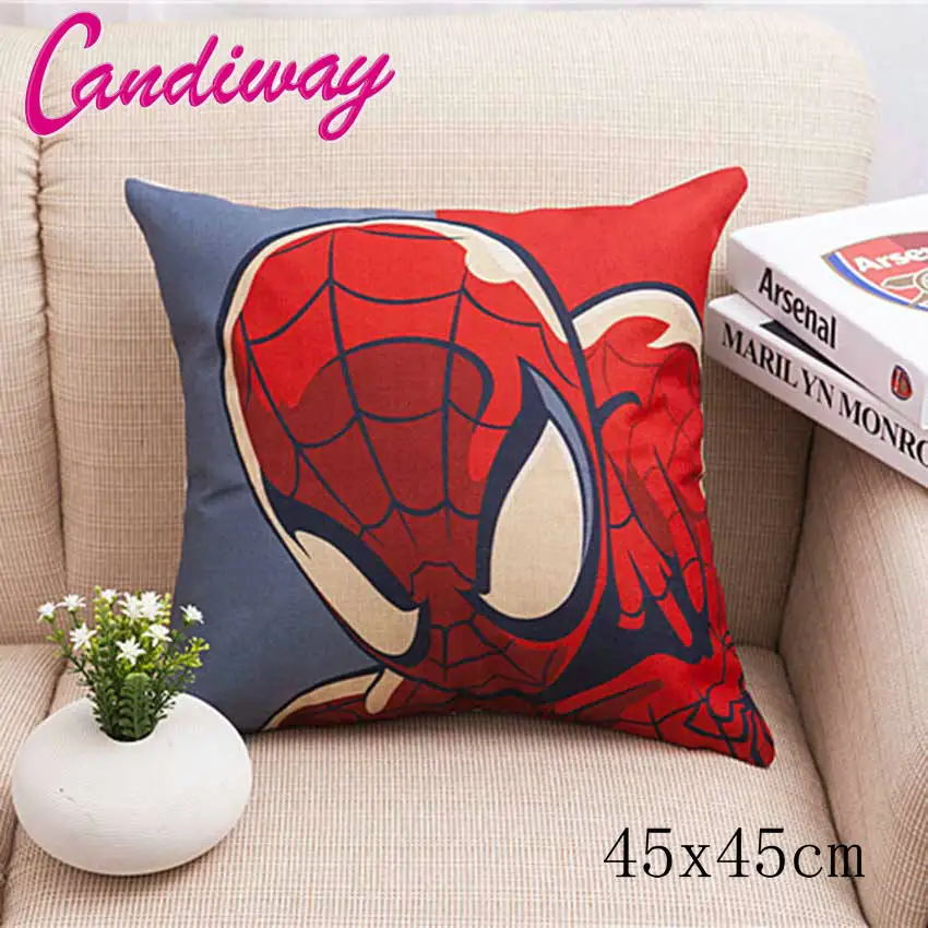 

45x45cm Household items Cotton and linen pillow cases Spider-man pillowcase NB009