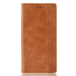 Vintage Leather Wallet Phone Case with Photo Frame and Flip Style Design for PU (Brown)