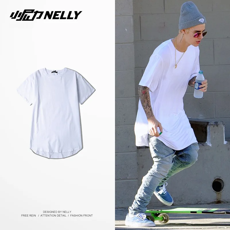 

NELLY Skateboard T Shirts Cotton Street Young Adults Tees Long-Type Short Sleeve Skateboarding Tops