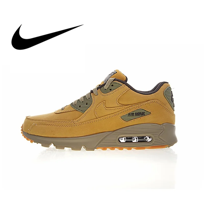 

Original New Arrival Authentic Nike Air Max 90 Premium Men's Running Shoes Sport Outdoor Sneakers Winter Flax 683282-700