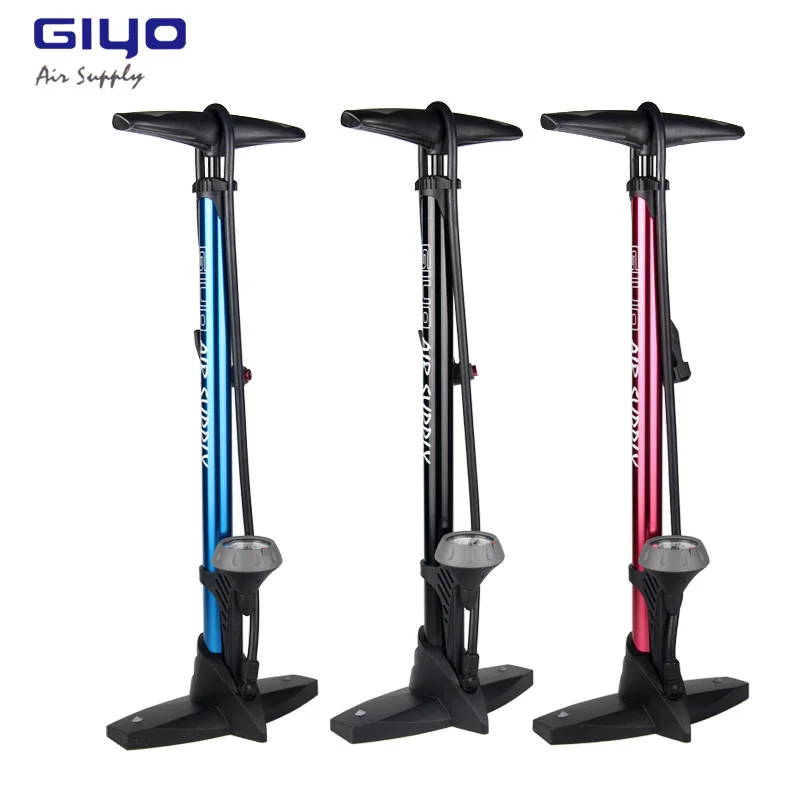 

Giyo Bike Floor Pump With Gauge Presta Schrader Valve Adapter 160Psi Foot Bicycle Pump Air Inflator Tire Pump Road MTB Bike Pump