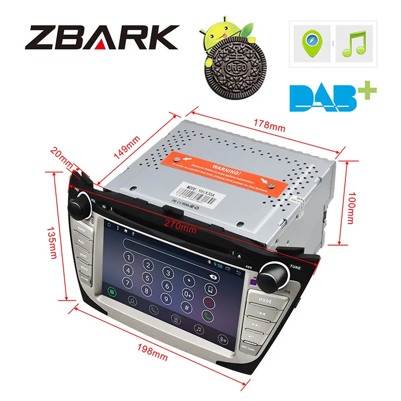 Perfect 7" Android 8.1 Oreo OS Car DVD Multimedia GPS Radio for Hyundai Tucson 2009-2015 & Hyundai ix35 2009-2015 YHIX35A 3