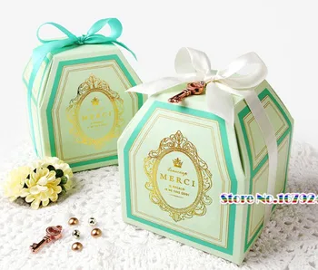 

9x9x10cm Bronzing Candy Box Wedding Birthday Party Decoration Baby Shower Kids Favors Gift paper boxes Supplies