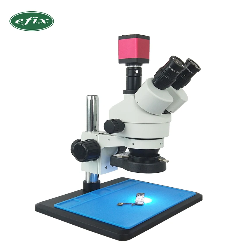 

efix 7-45X Microscope 13MP HDMI VGA Video Camera Continue Zoom Simul-Focal Trinocular Stereo Soldering Mobile Phone PCB Repair