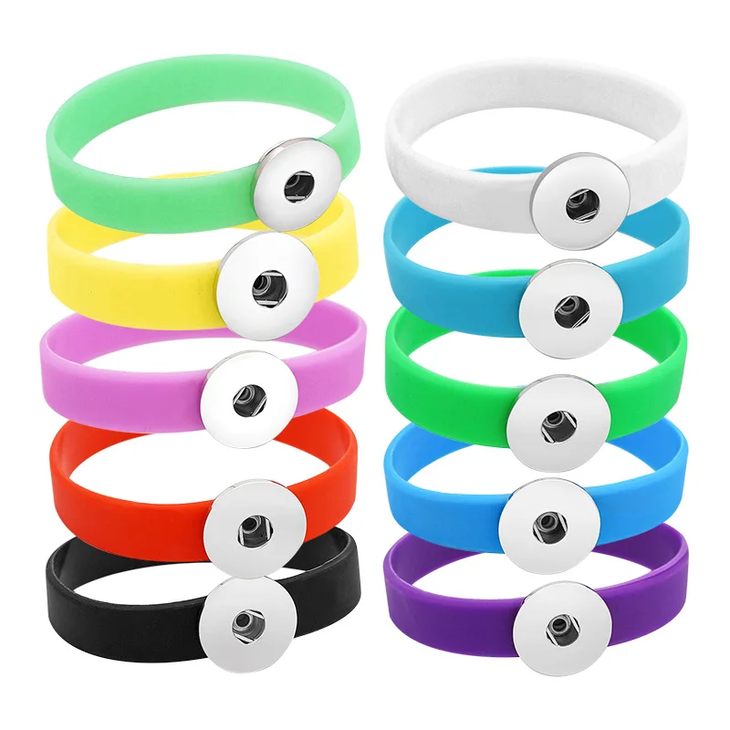 Fashion Multiple colors Silicone snap bracelets Soft Sports bracelet