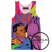 ALMOSUN супер гей 3D все печати майка Топы Горячая Лето Без Рукавов хипстер хип хоп Уличная одежда Топ Футболка для мужчин