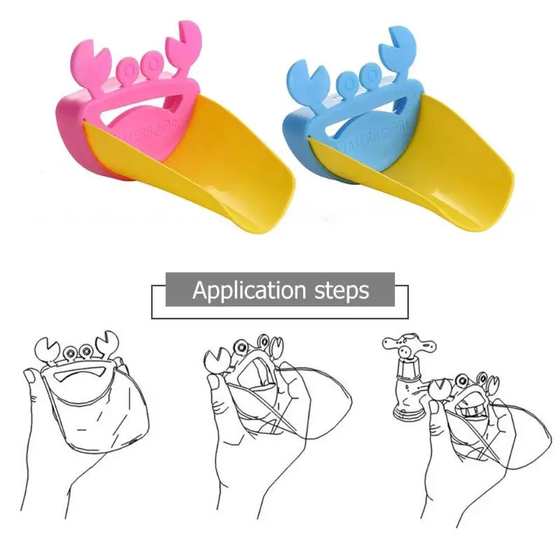 1 шт. мультфильм краб Дети Ручная стирка расширитель для малышей кран Детские ванны раковина кран для детей