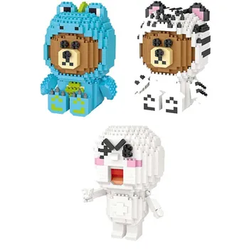 

2018 LOZ Diamond Blocks Cartoon Building Toys Brown Bear Building Blocks for Children Gifts Anime Auction Figures 9789 9790 9791