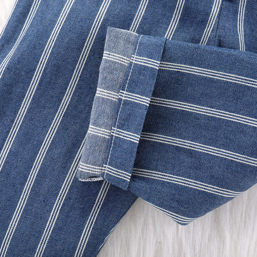 Baby Rompers Clothes Summer Strap White Stripes Print Toddler Girl Jumpsuits Navy Blue Infant Kids Sleeveless Overalls 1-4T