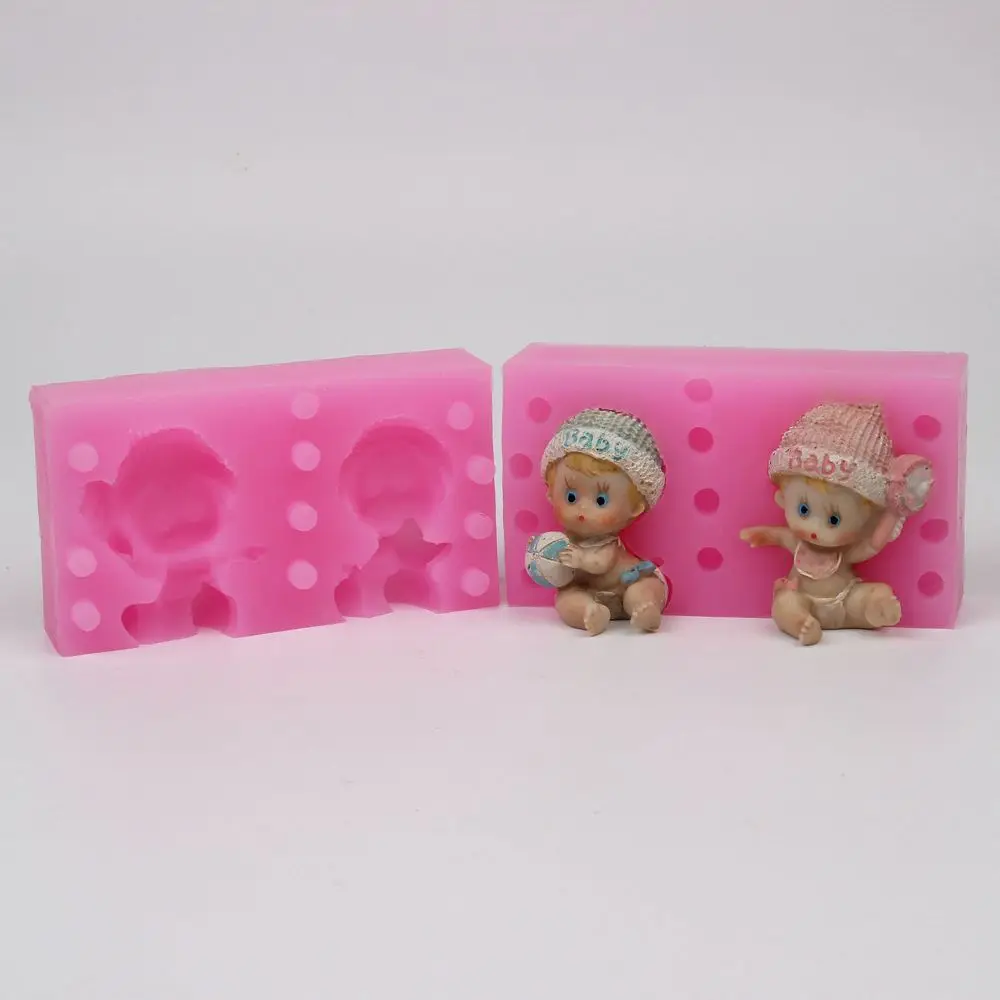 WD025 Высококачественная силиконовая форма 3D форма для маленьких мальчиков и девочек, ручная работа, полимерная глина, пластырь, декоративная форма, сделай сам, помадка, инструменты для торта