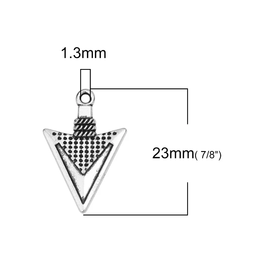 Подвески DoreenBeads в стиле бохо из сплава цинка серебристого цвета 23 мм (7/8 &quot) x 15