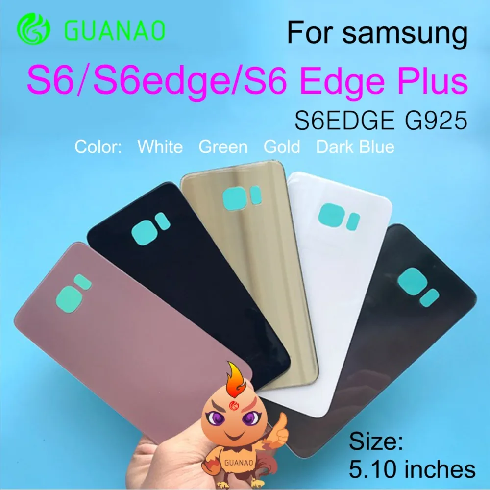 

For 5.1 inch SAMSUNG S6 Back Glass Battery Cover Rear Door Housing Case Panel For SAMSUNG Galaxy S6 Edge Plus Back Glass Cover