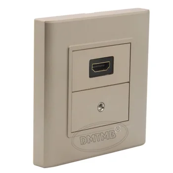 

HDMI, 3.5mm stereo audio wall plate with golden plate housing
