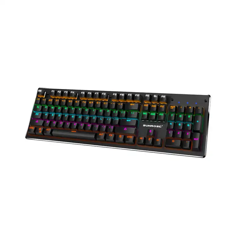  Sunrose T610 104 Keys English Wired Usb Backlit Mechanical Rgb Gaming Keyboards Waterproof For Tabl