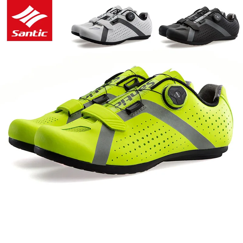 Santic MTB zapatos de bicicleta de carretera Pro equipo de Ciclismo zapatos de goma antideslizantes transpirables desbloqueados Zapatillas de Ciclismo